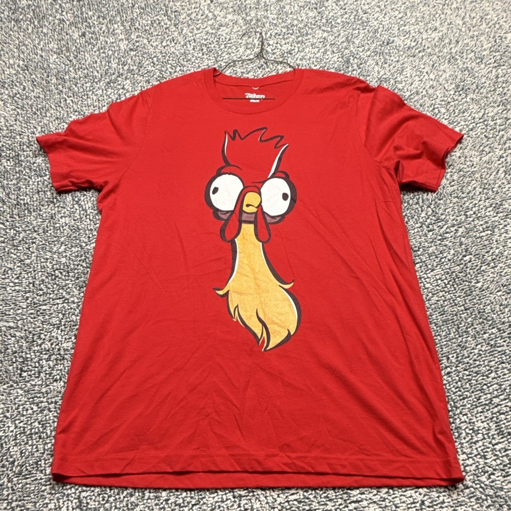 Disney Hei Hei Red Graphic T-Shirt Chicken/Rooster Face Design Adult XL